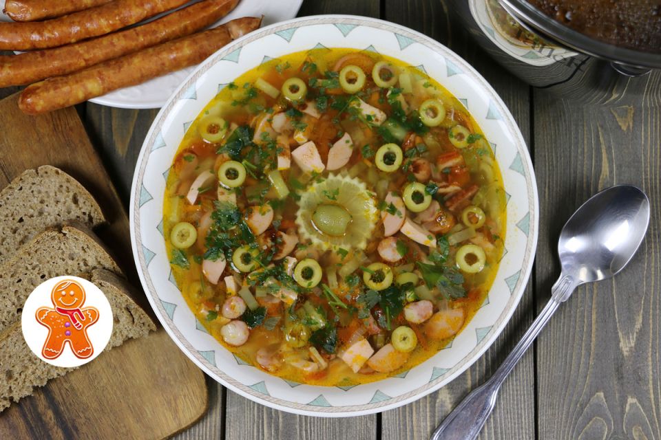 Вкусный суп-солянка
