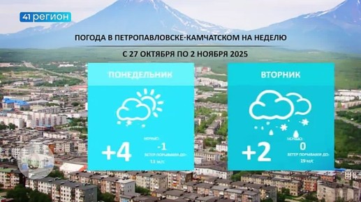 Погода в Петропавловске- Камчатском на неделю (с 27.10 по 02.11)