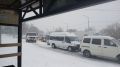 Из за снегопада в Ленинском районе образовалась пробка