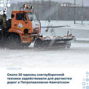 Дорожные службы Петропавловска-Камчатского работают над очисткой дорог от снега