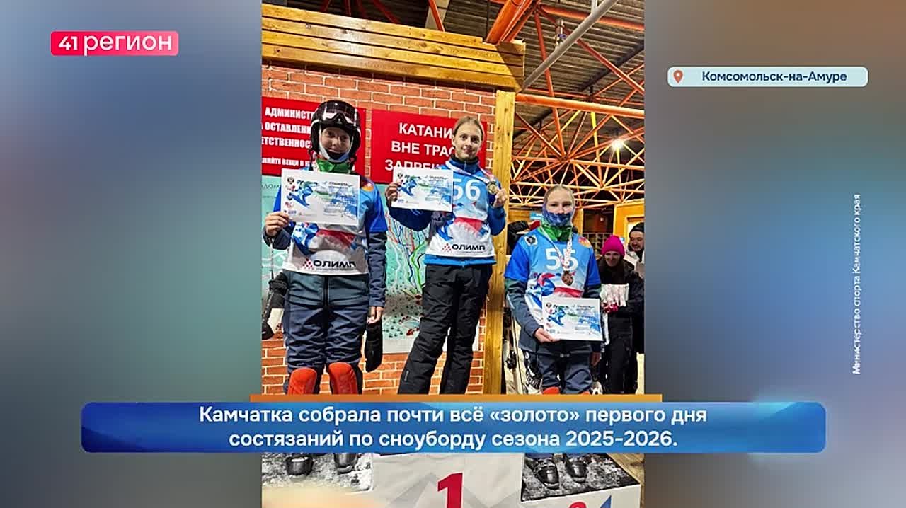 Камчатка собрала почти всё «золото» первого дня состязаний по сноуборду сезона 2025-2026