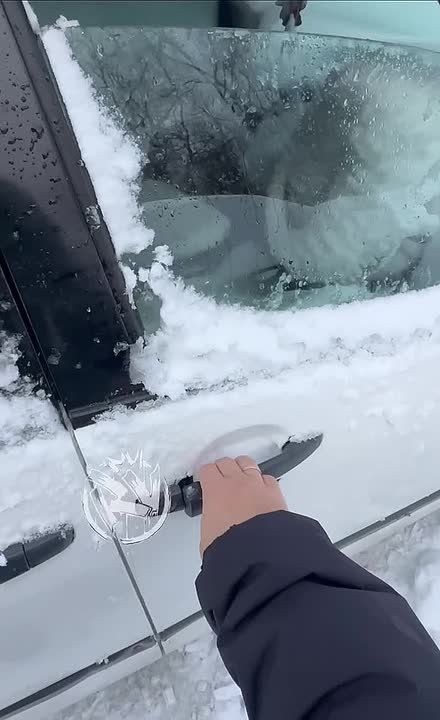 Забыл закрыть окно в машине — и теперь весь салон в снегу из-за сильной метели на Камчатке