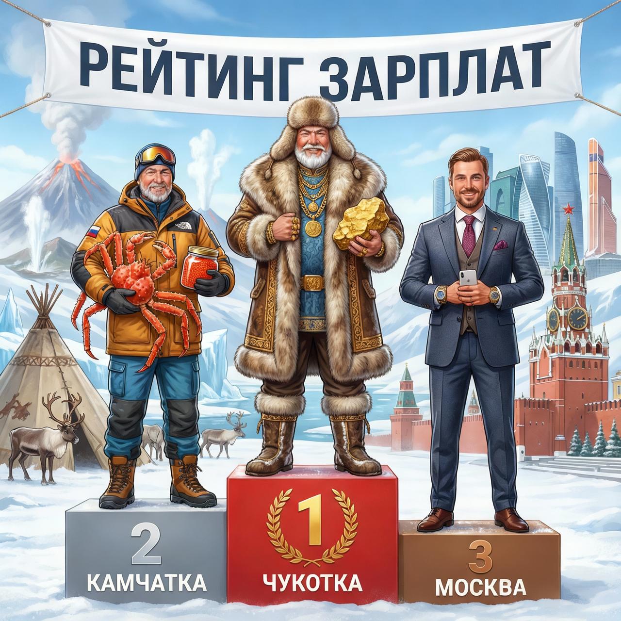 Камчатка поднялась на второе место в России по зарплатам