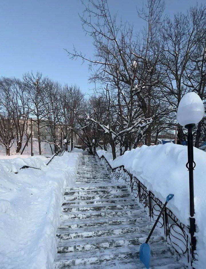 Лестничные переходы и пешеходные зоны на общественных территориях приводятся в порядок с механическим способом, а также с использованием ручного труда Службой благоустройства города Лестничные переходы и пешеходные зоны на общественных территориях приводятся в порядок с механическим способом, а также с использованием ручного труда Службой благоустройства города