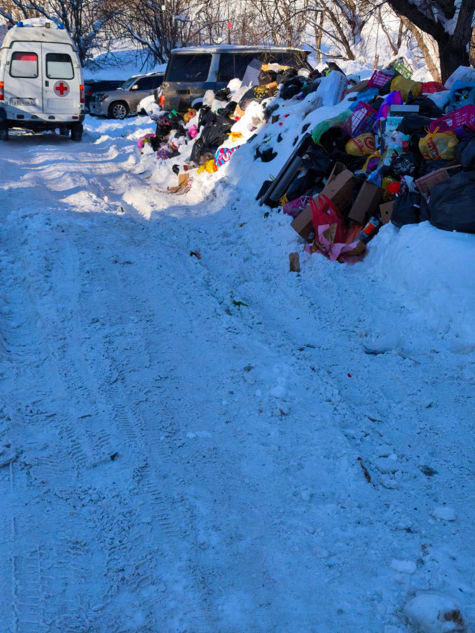 «Сплошная помойка!» Петропавловск утонул в снегу и мусоре на праздниках
