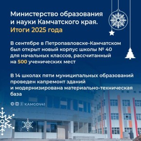 На Камчатке в 2025 г. появилось 500 школьных мест и проведен капитальный ремонт 14 школ