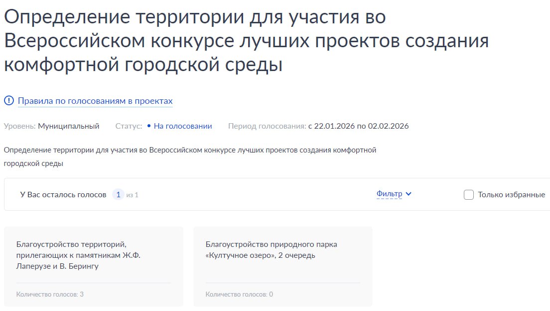 Общественное голосование за проекты благоустройства Общественное голосование за проекты благоустройства
