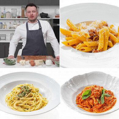 Четыре восхитительных соуса для пасты: сливочно-томатный, карбонара, с тунцом и с креветками