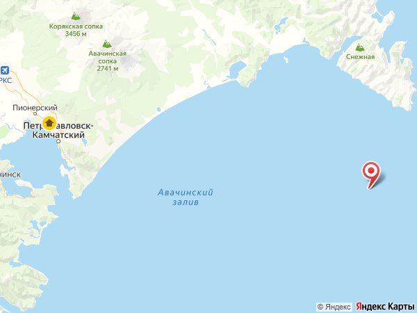 Землетрясение магнитудой 5.0 произошло у берегов Камчатки