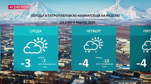 Погода в Петропавловске- Камчатском на неделю (с 02.03 по 08.03)