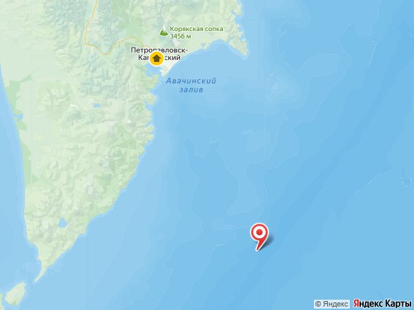 Землетрясение магнитудой 6,5 зафиксировано у берегов Камчатки, сообщает филиал ФИЦ ЕГС РАН