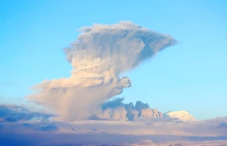 Шивелуч не унимается: новый пепловый выброс достиг 10,2 км