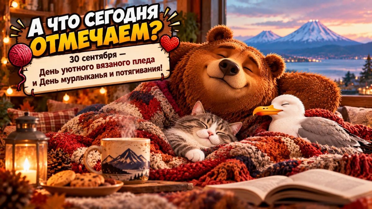 А ЧТО СЕГОДНЯ ОТМЕЧАЕМ?. 30 сентября — День уютного вязаного пледа и День мурлыканья и потягивания! Кажется, календарь сегодня специально придумал нам идеальное оправдание, чтобы никуда не спешить