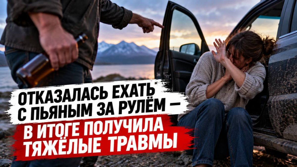 Отказалась ехать с пьяным за рулём — в итоге получила тяжёлые травмы