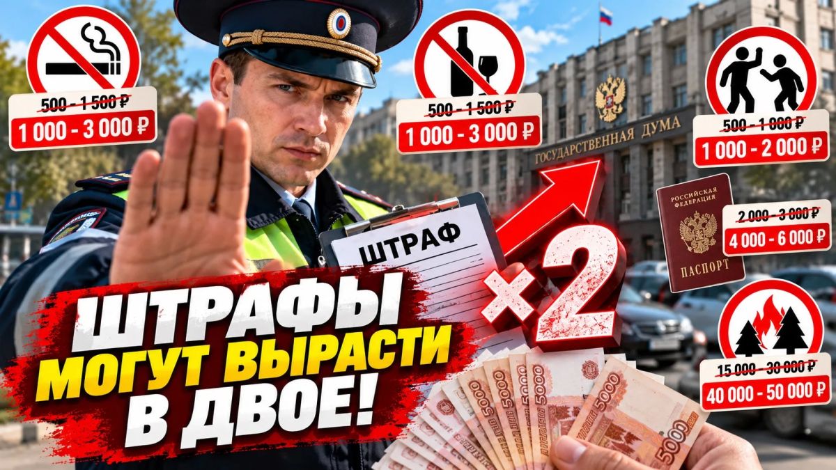 ШТРАФЫ МОГУТ ВЫРАСТИ ВДВОЕ: ПРАВИТЕЛЬСТВО ВНЕСЛО В ГОСДУМУ НОВЫЙ ЗАКОНОПРОЕКТ