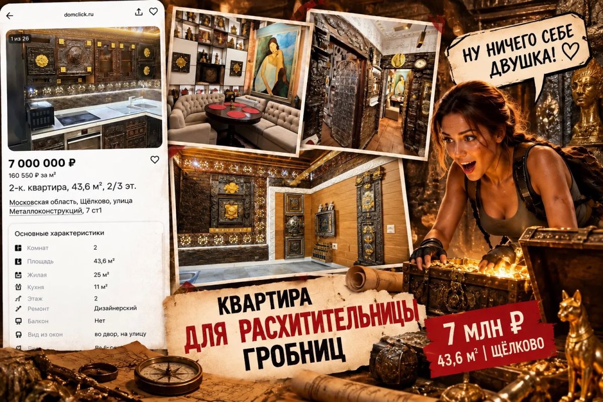 В ЩЁЛКОВО ПРОДАЮТ КВАРТИРУ, В КОТОРОЙ ЛАРА КРОФТ МОГЛА БЫ ЖИТЬ