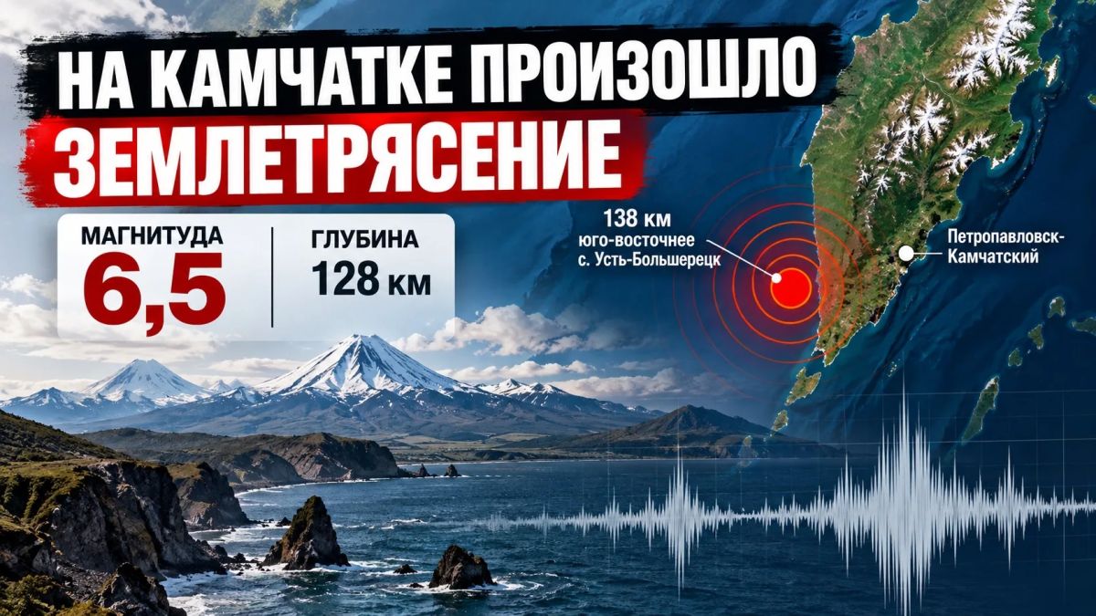 На Камчатке произошло землетрясение магнитудой 6,5