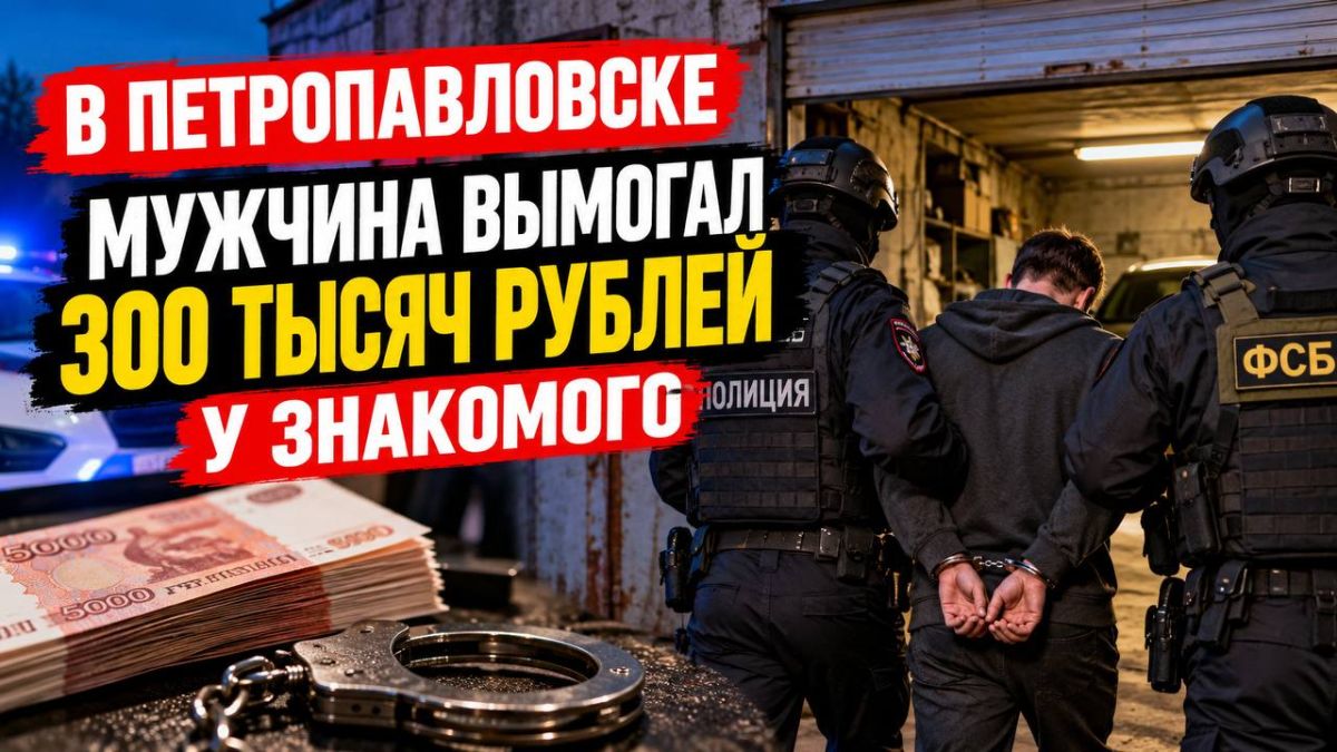 В ПЕТРОПАВЛОВСКЕ МУЖЧИНА ВЫМОГАЛ 300 ТЫСЯЧ РУБЛЕЙ У ЗНАКОМОГО